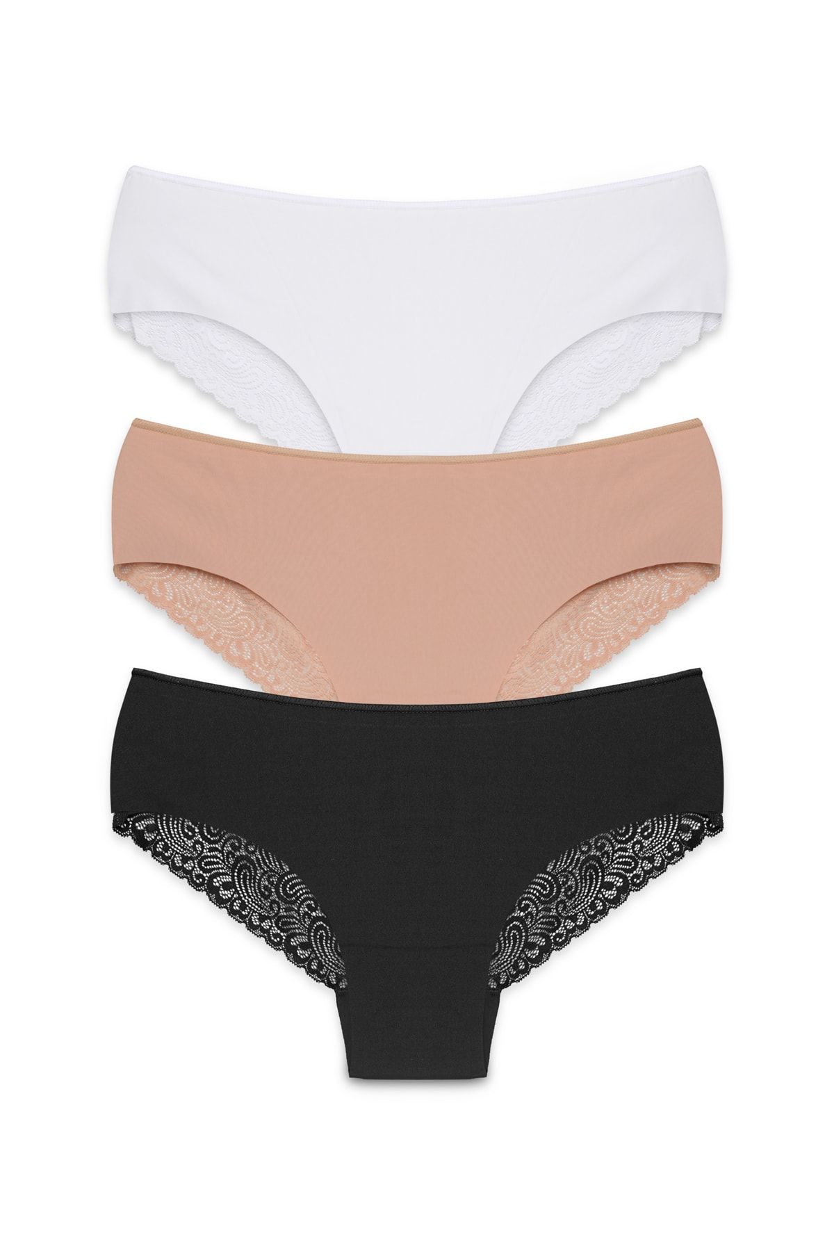 Laser Cut Lace 3 Piece Panties