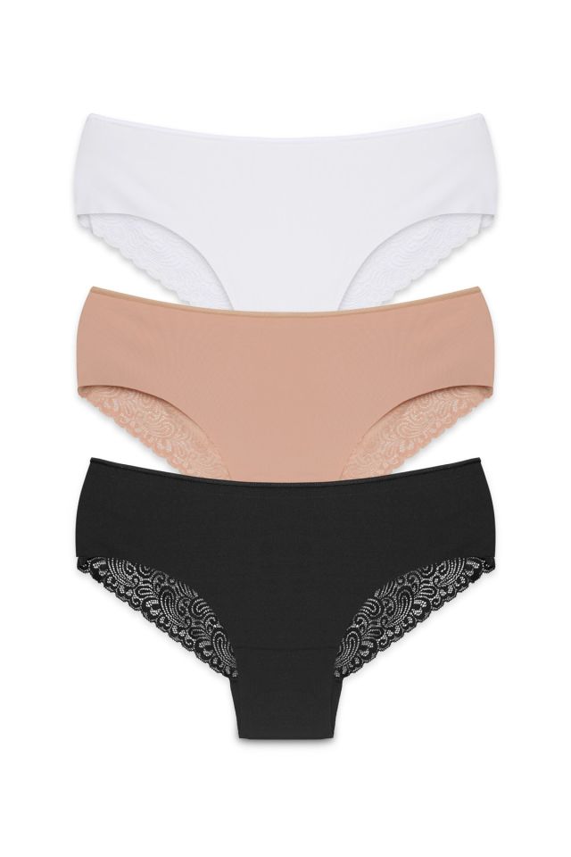 Laser Cut Lace 3 Piece Panties
