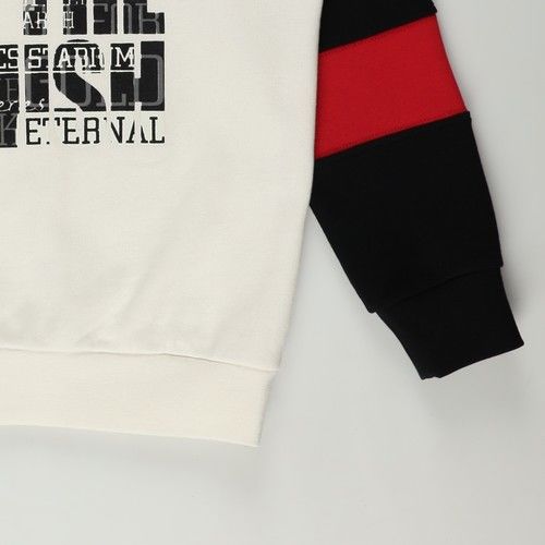 Boys' Block Colored Slogan Printed Sweatshirt