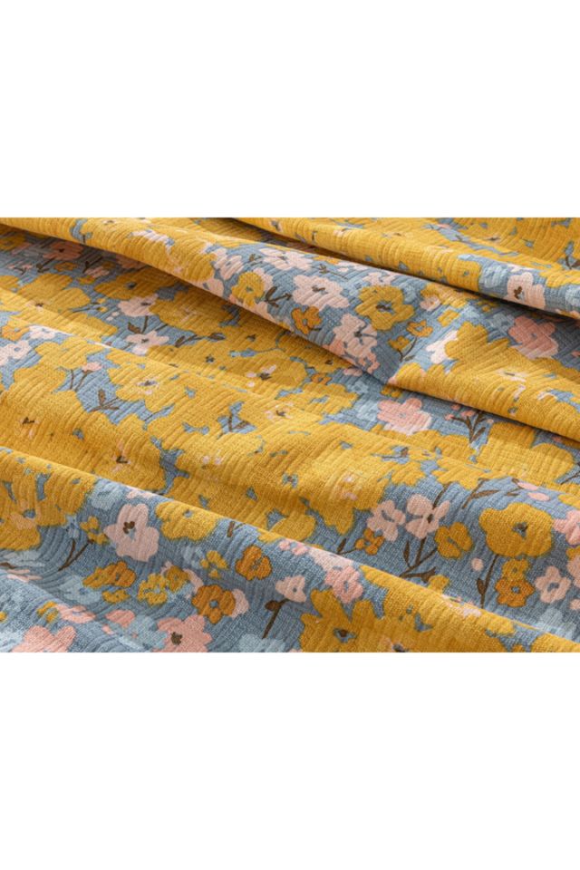Buttercup Baskılı Çift Kişilik Pike 200x220 Cm Sarı