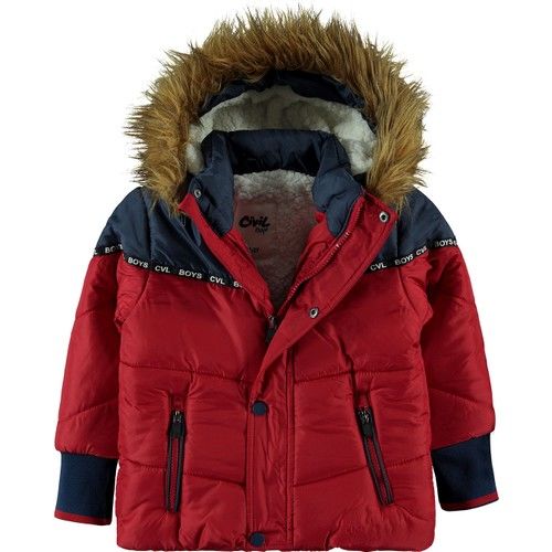 Boys Hooded Coat 2-5 Years Red