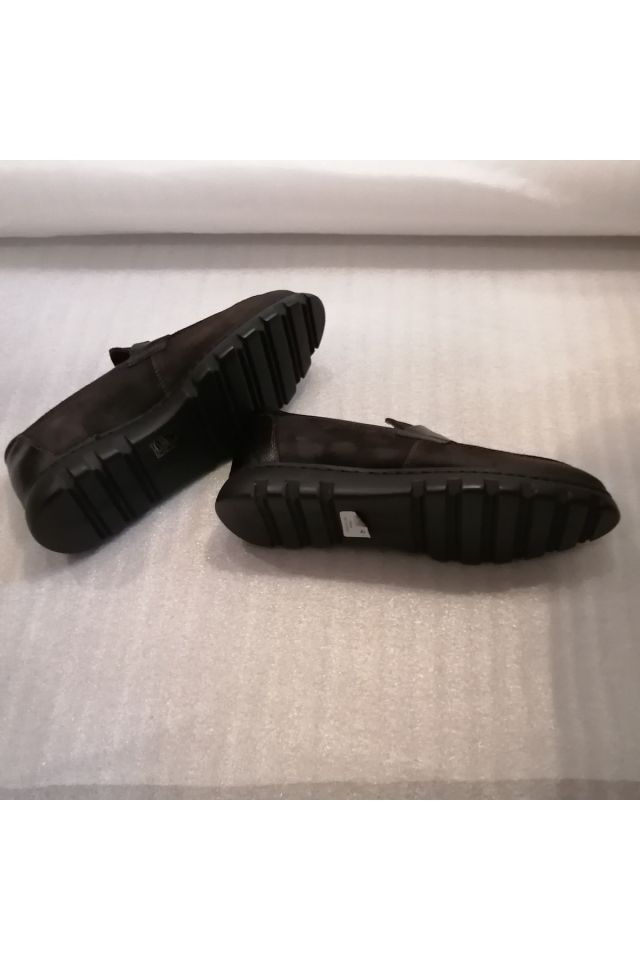 Erkek Hakiki Süet Hafif Kalın Taban Loafer Ayakkabı