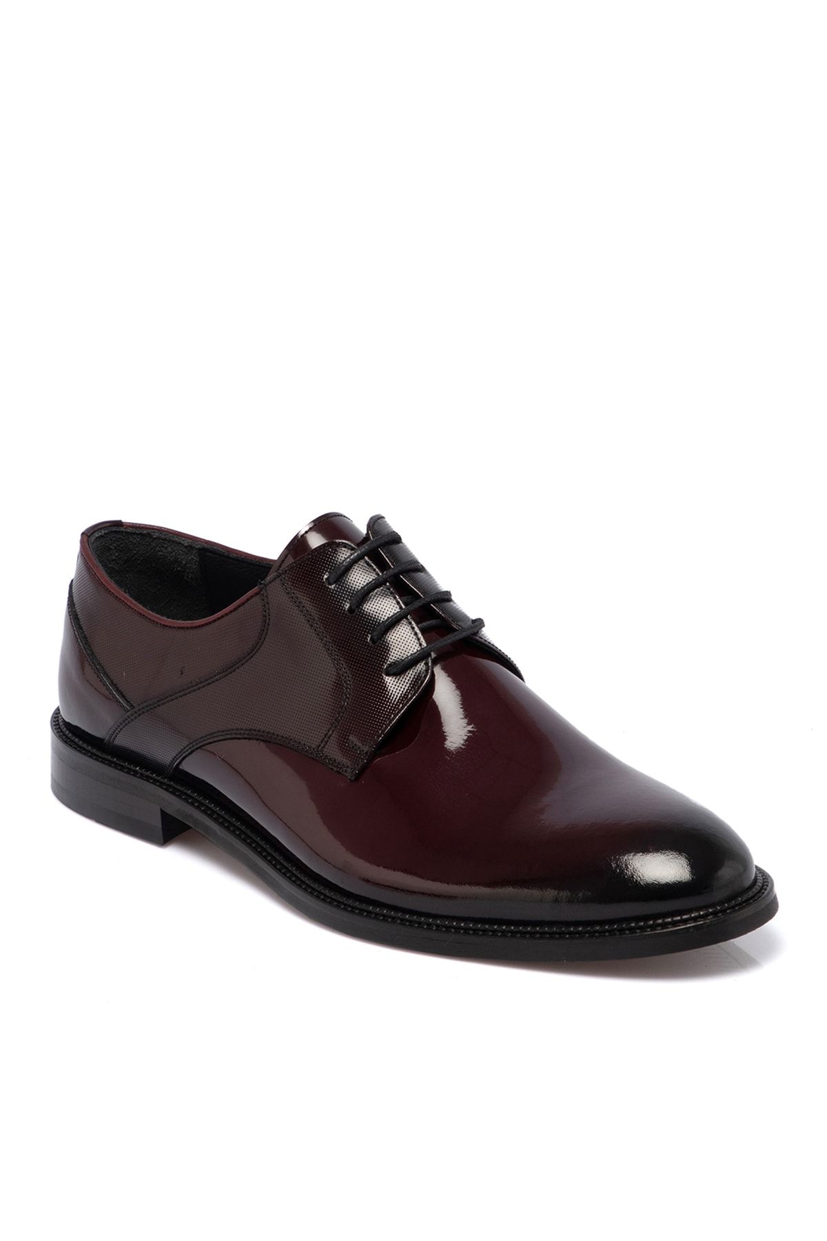 Claret Red Men's Patent Leather Shoes