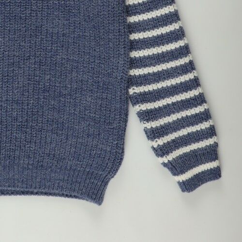 Boy Button Detailed Blue Knitwear Sweater