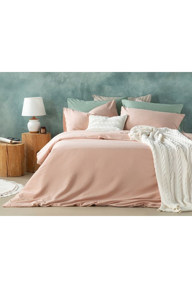 Novella Premium Soft Cotton Double Duvet Cover Set 200x220 Cm Dried Rose