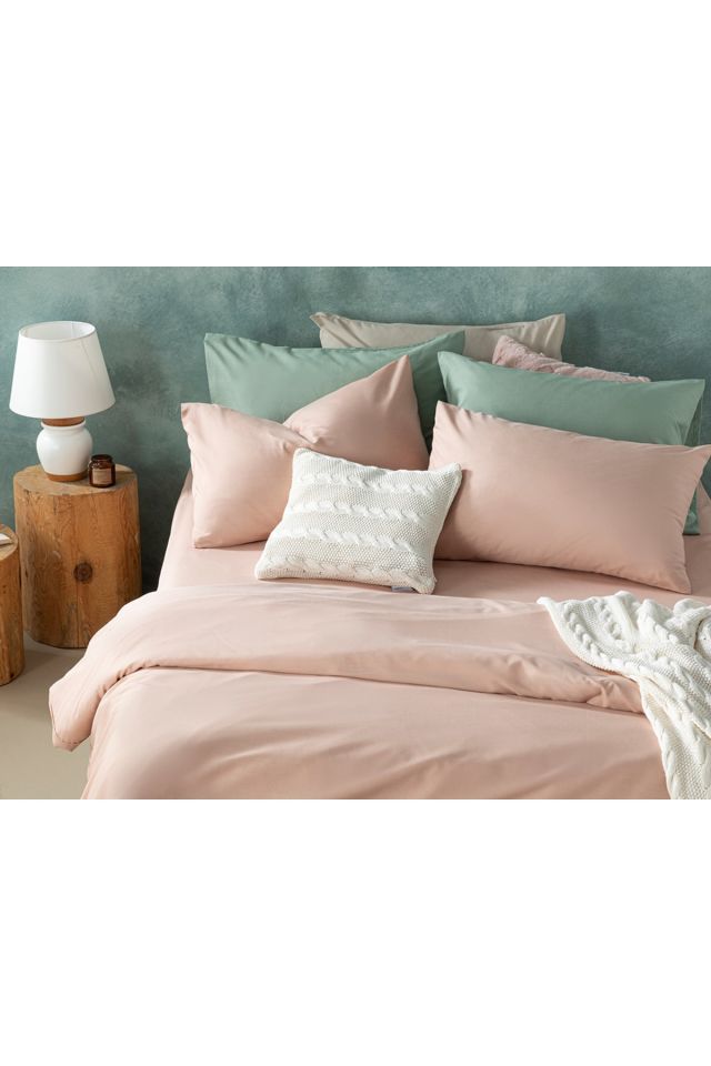 Novella Premium Soft Cotton Double Duvet Cover Set 200x220 Cm Dried Rose