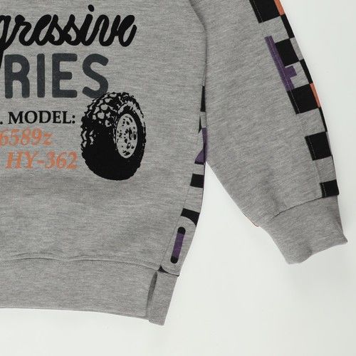 Erkek Çocuk Baskılı Etek Ucu Kesik Detaylı Sweatshirt