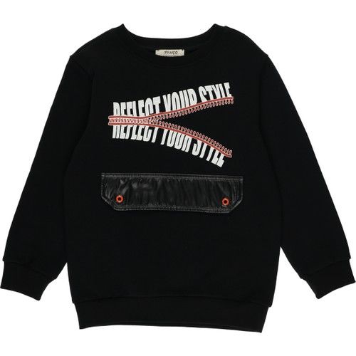Boys Ornamental Pocket Print Detail Sweatshirt
