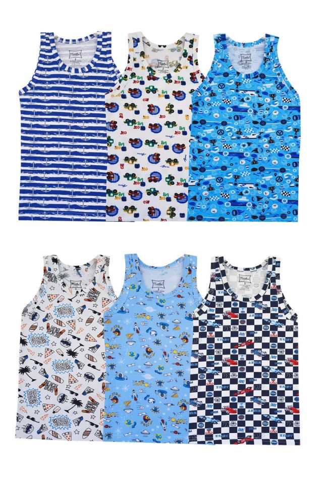 6 Pieces Boys Colorful Athlete Cotton Suspended Elastane Padded