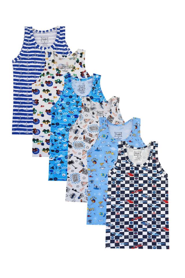 6 Pieces Boys Colorful Athlete Cotton Suspended Elastane Padded