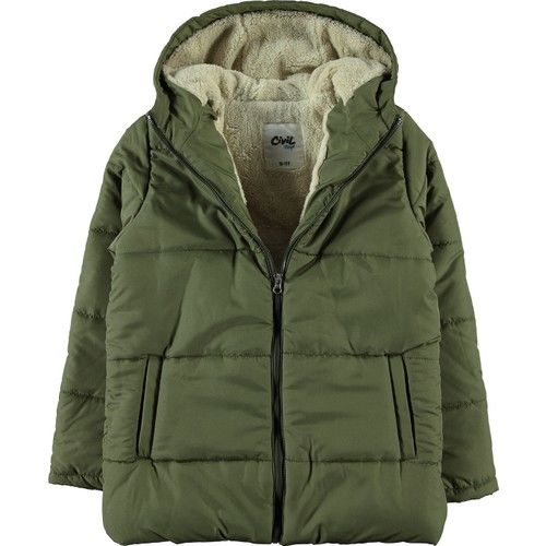 Boys Hooded Coat Khaki