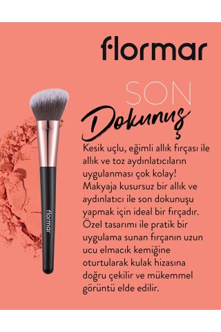 Kusursuz Uygulama Sağlayan Açılı Allık Fırçası - Flared Cut Blush Brush - 010