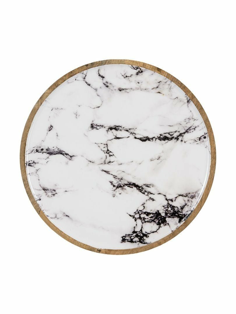 Marble Wooden Decorative Plate M