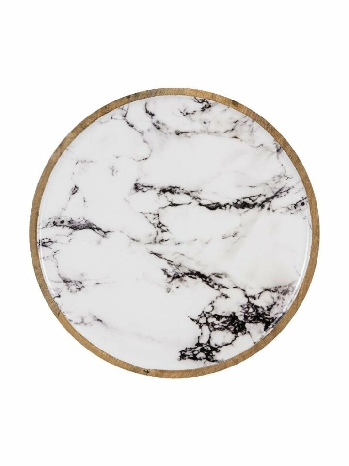 Marble Wooden Decorative Plate M