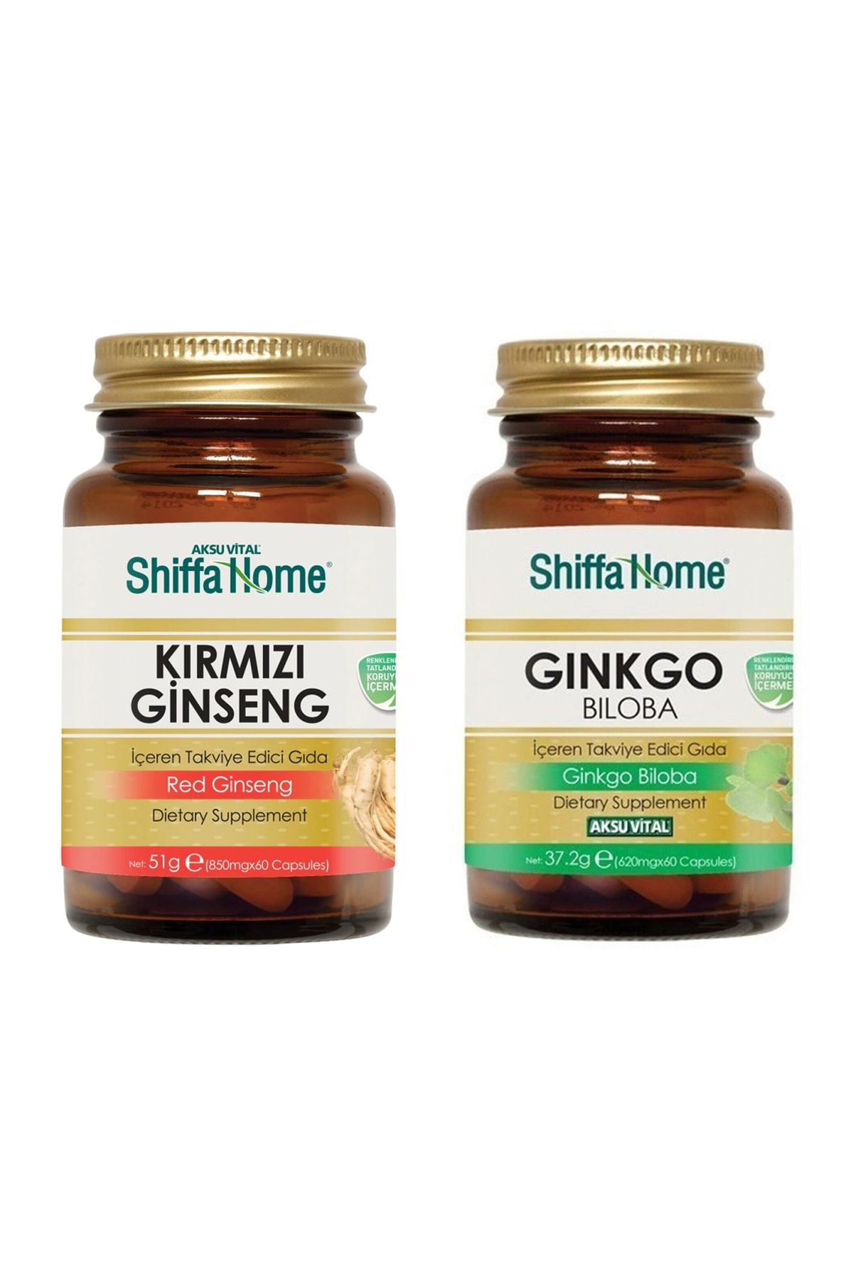 Red Ginseng + Ginkgo Biloba Dietary Supplement 60 + 60 Capsules