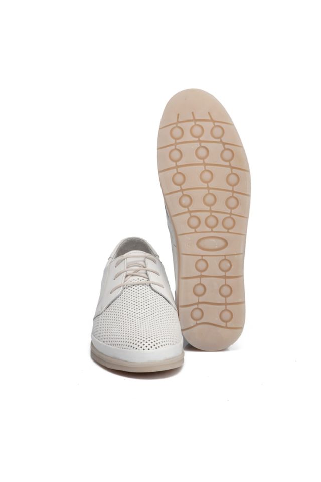 Men's White Leather Shoes