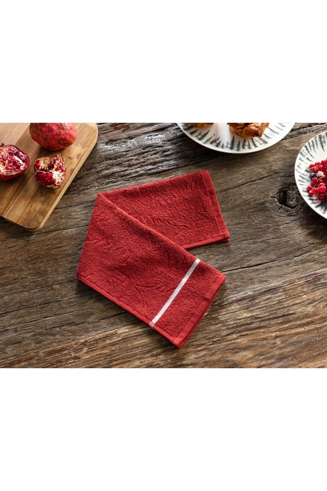Strip Pamuk Kurulama Bezı 30x50 Cm Kırmızı