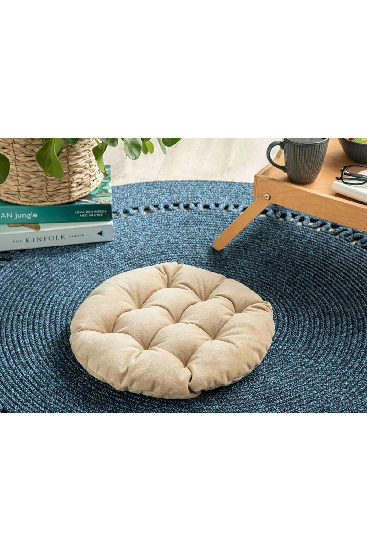 Sandy Round Velvet Cushion 40 Cm Light Brown