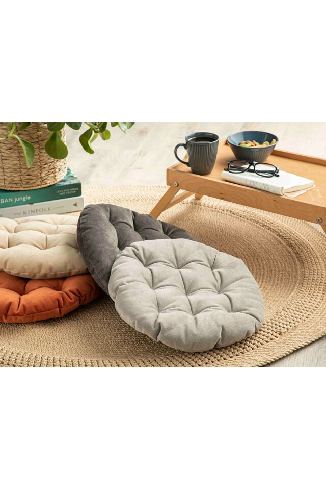 Sandy Round Velvet Cushion 40 Cm Light Brown