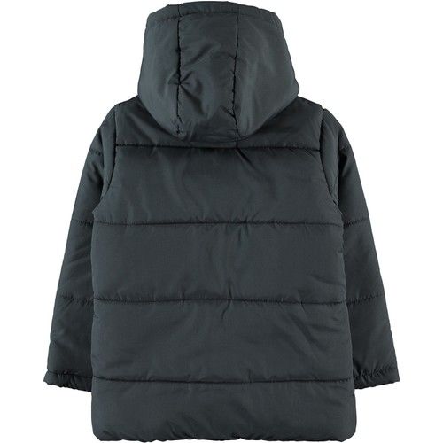 Erkek Çocuk Kapüşonlu Mont 6-10 Yaş Füme