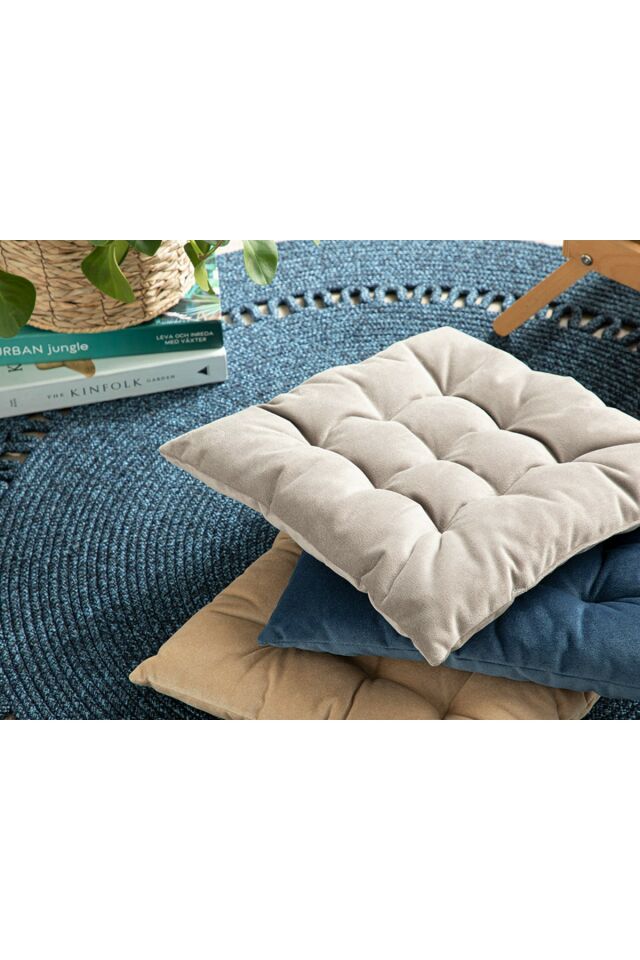 Sandy Square Kadife Minder 40x40 Cm Indigo