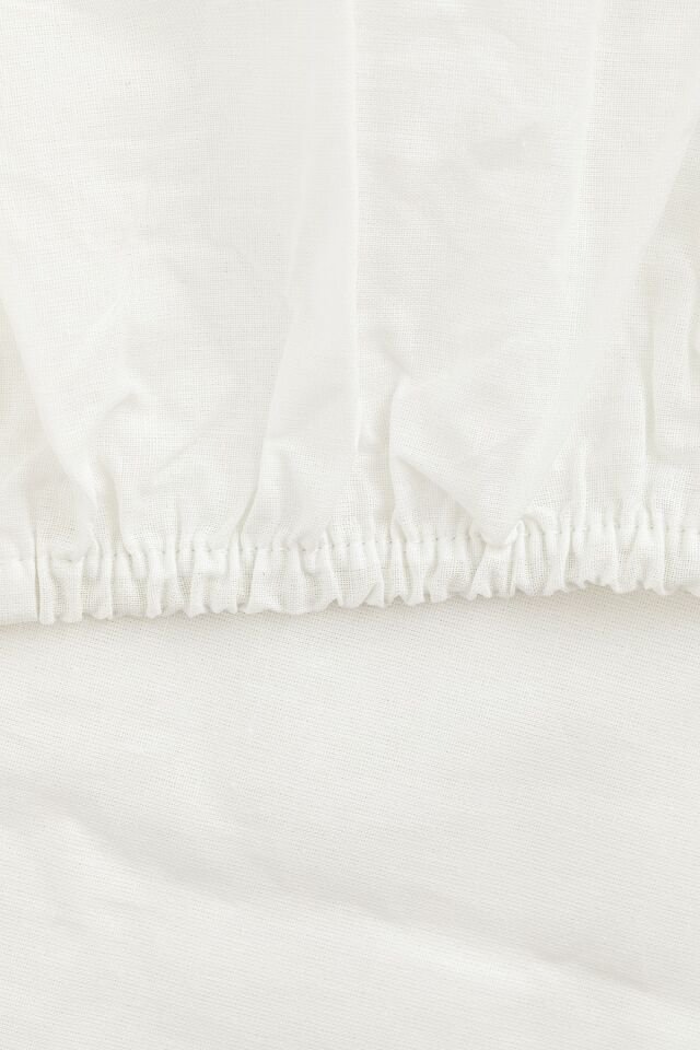 Düz 2 Pamuklu Tek Kişilik Lastikli Çarşaf 100X200 Cm Beyaz