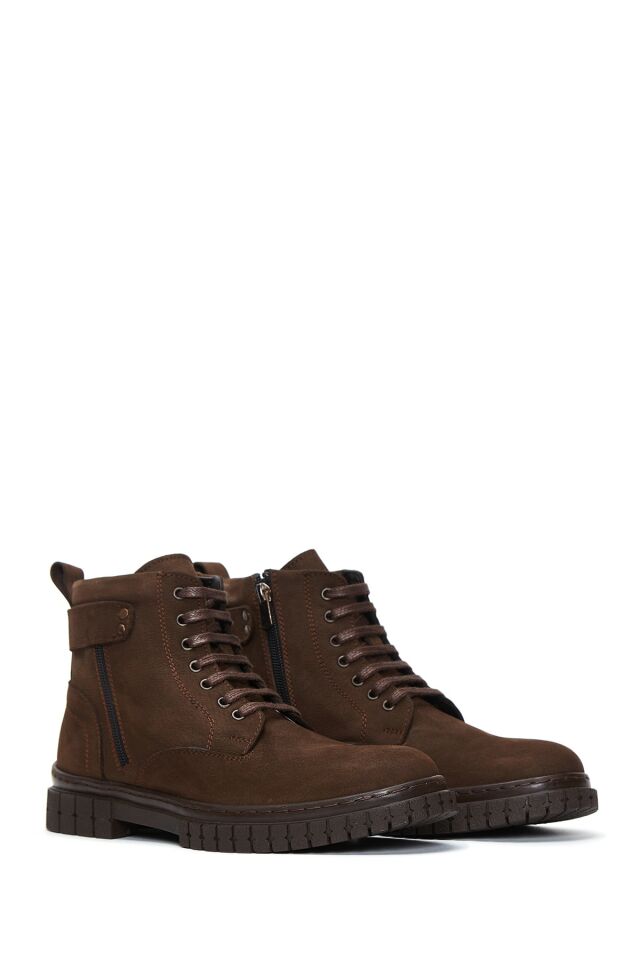 Men's Nubuck Leather Zipper Boots