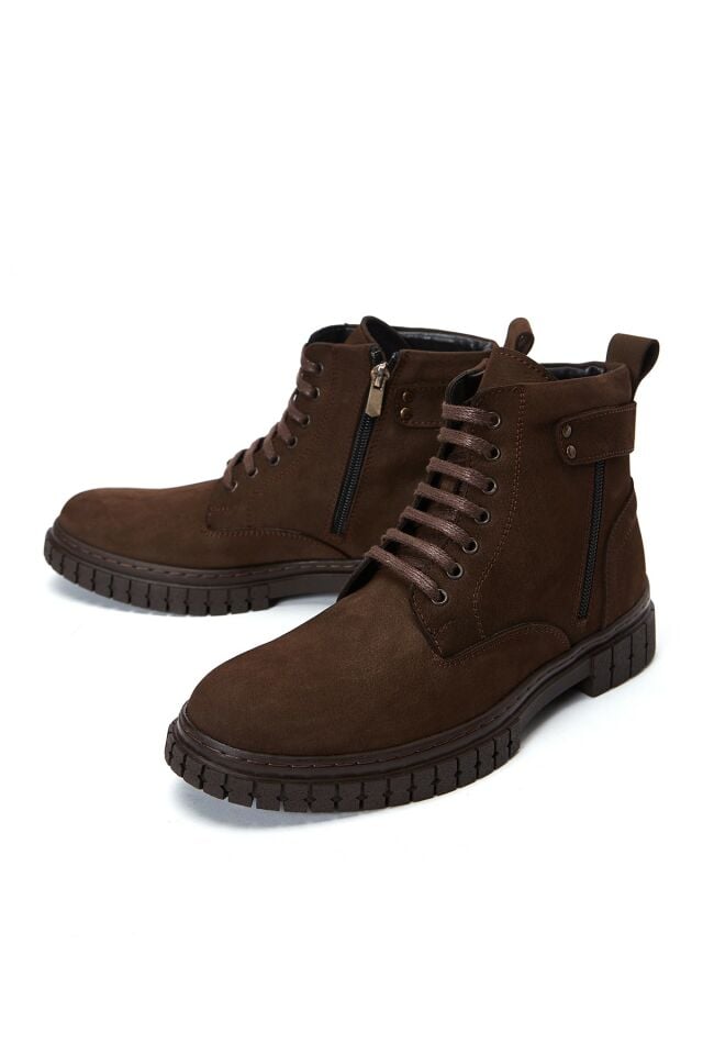 Men's Nubuck Leather Zipper Boots
