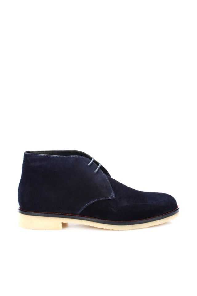 Genuine Leather Suede Navy Blue Men's Boots & Booties
