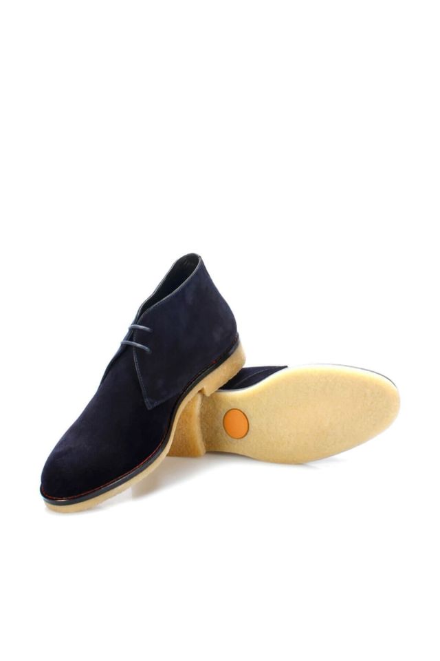 Genuine Leather Suede Navy Blue Men's Boots & Booties