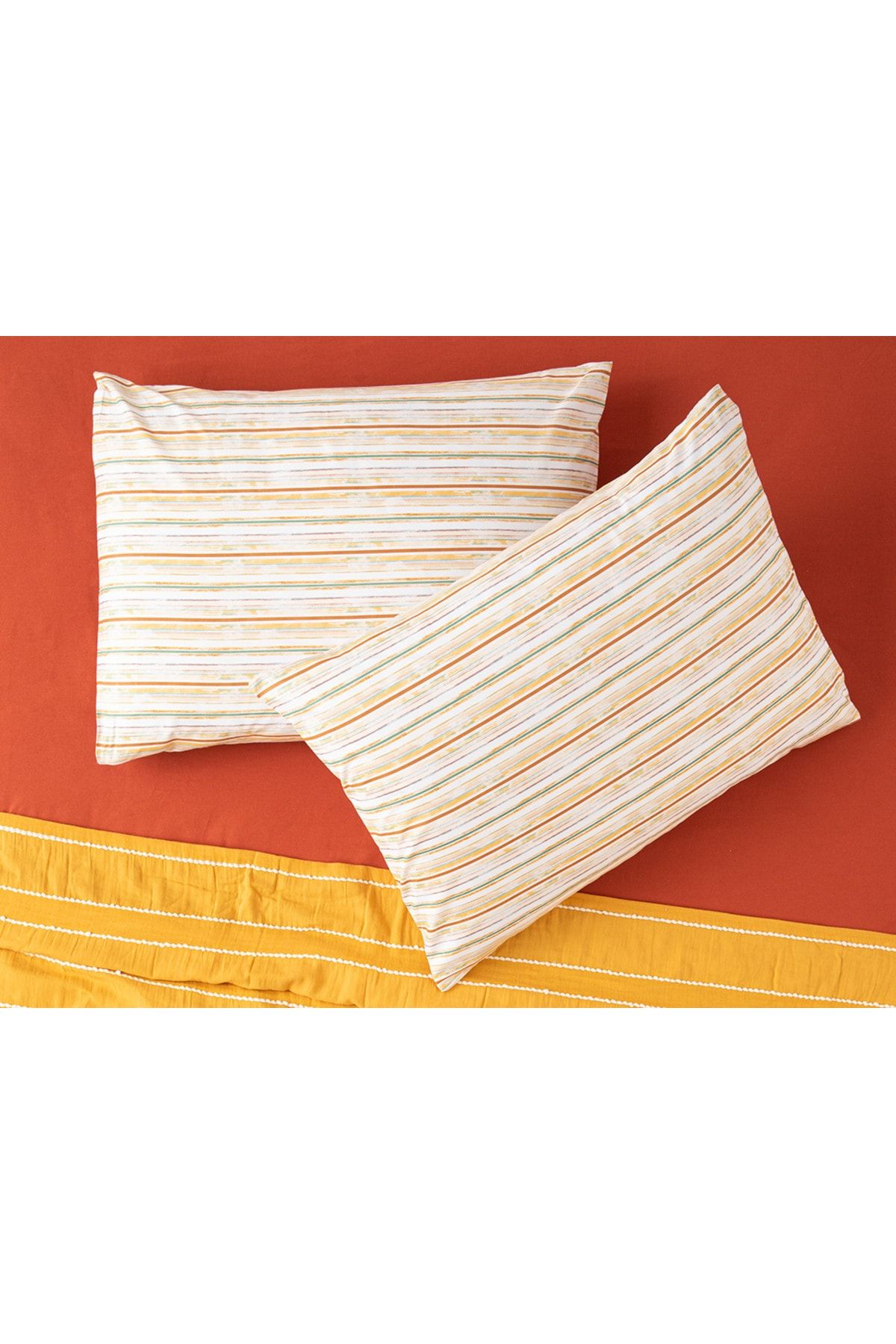 Soleil Aquarelle Cotton 2-Pack Pillowcase 50x70 Cm Saffron – Yellow
