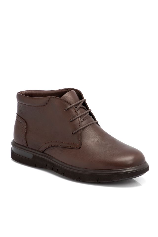Brown Vegan Leather Men's Boots