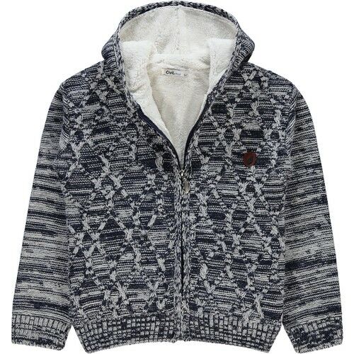 Boy's Hooded Cardigan Age 6-9 Navy Blue