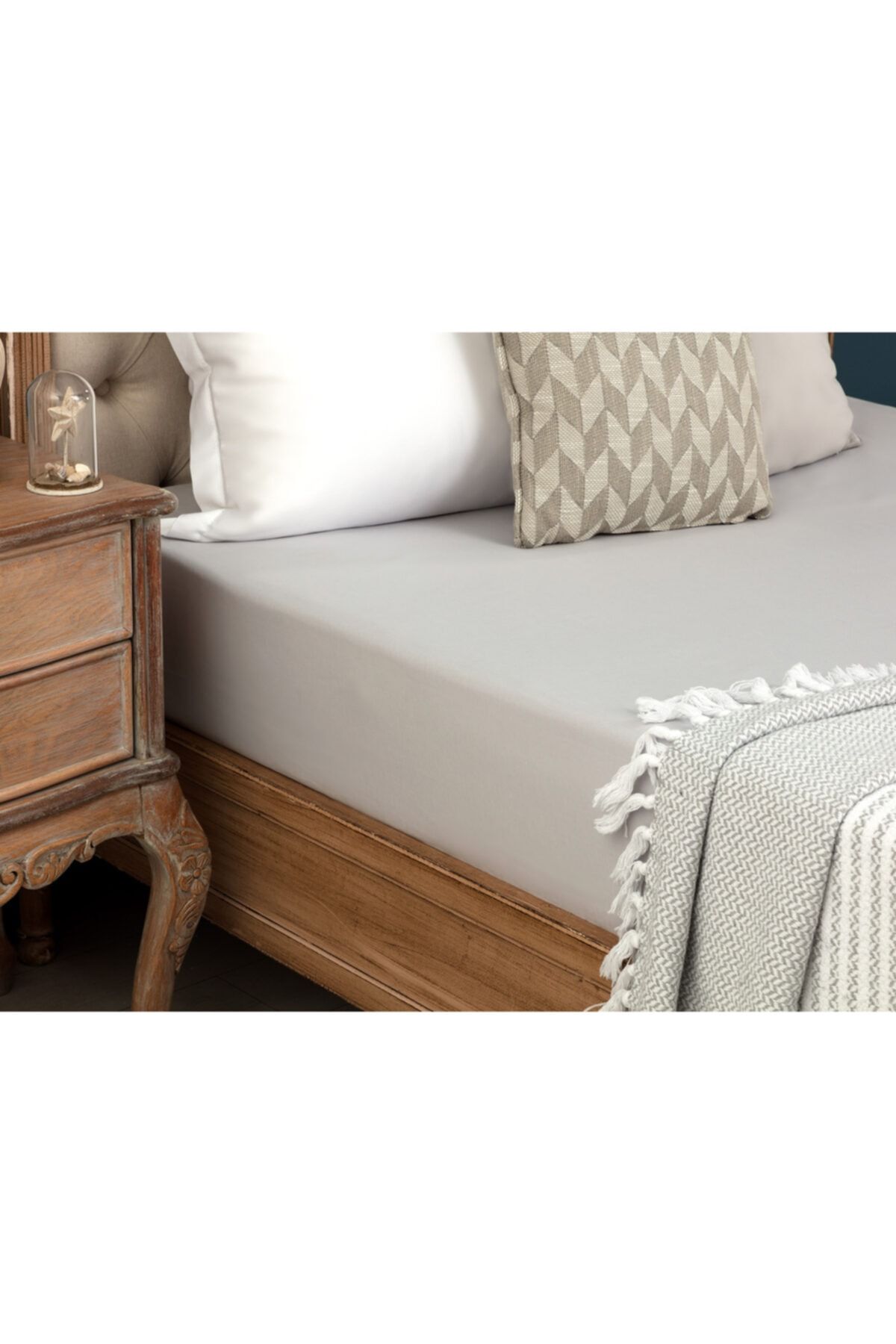 Eloise Ranforce Double Fitted Sheet - Gray