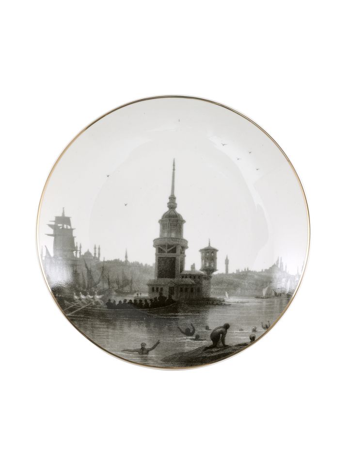 İstanbul-Kızkulesi Gravürlü Tabak