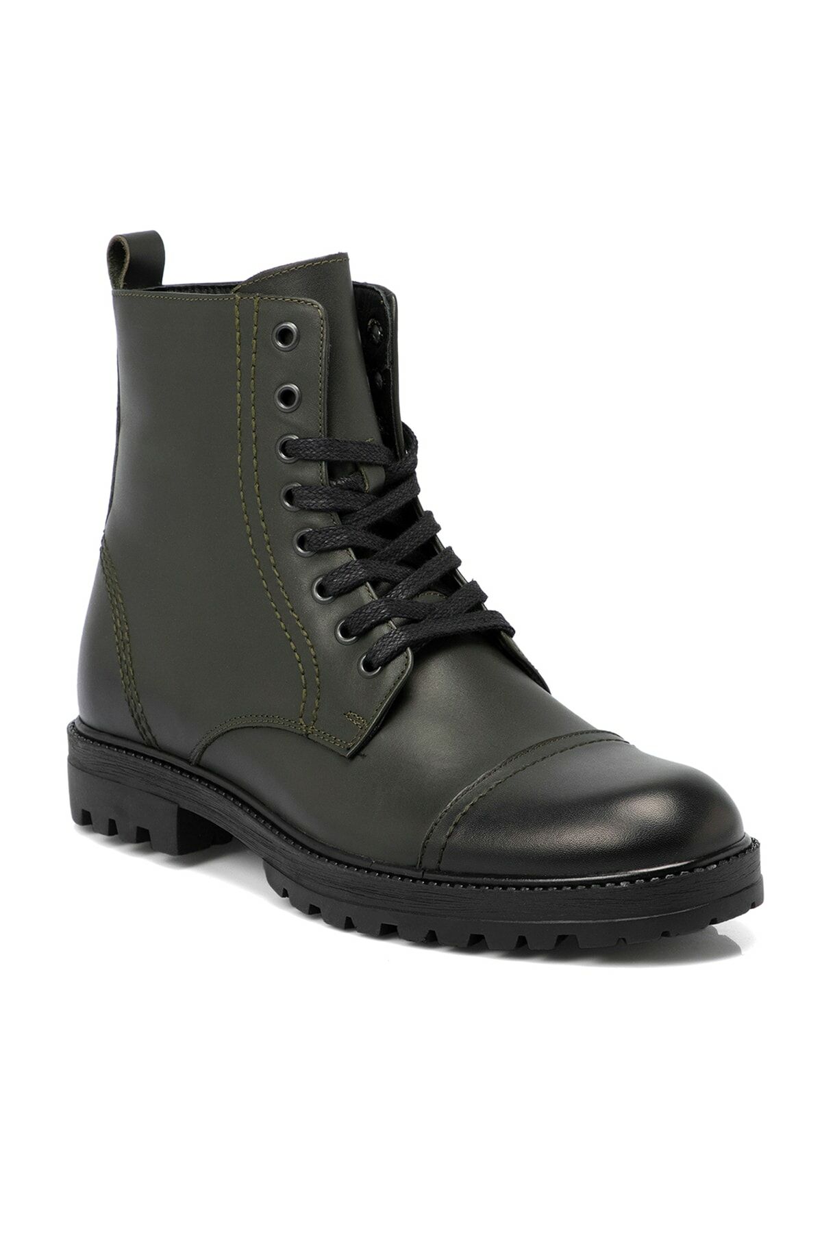 Green Leather Men's Boots