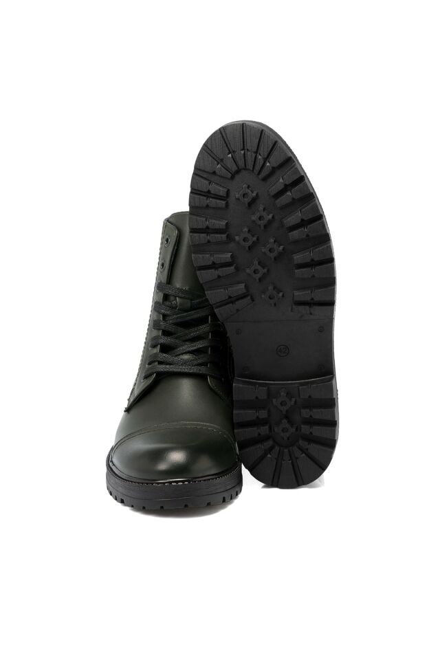 Green Leather Men's Boots