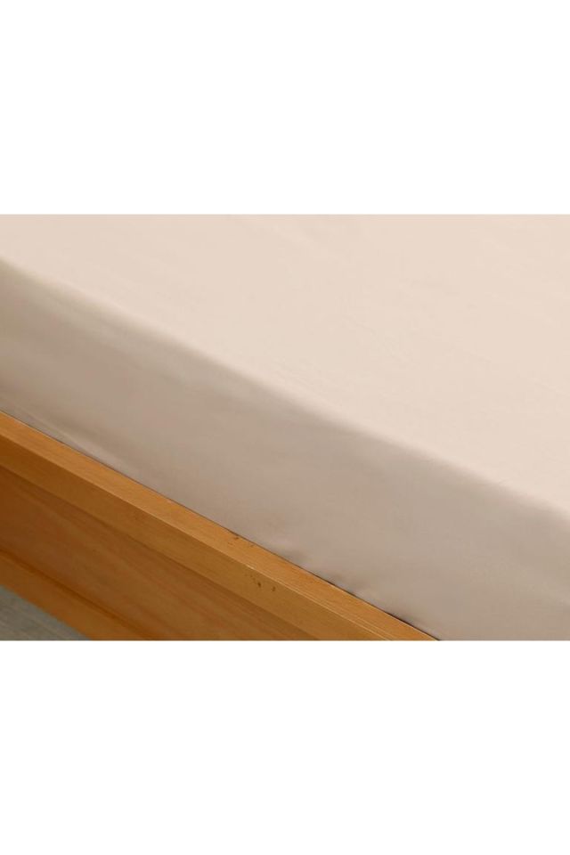 Düz Pamuklu Small Single Çarşaf 140x200 Cm Kahve Köpüğü