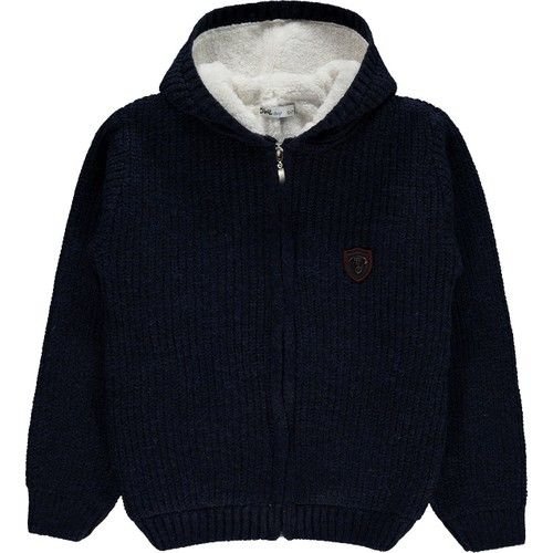 Boy's Hooded Cardigan Age 6-9 Navy Blue