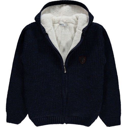 Boy's Hooded Cardigan Age 6-9 Navy Blue