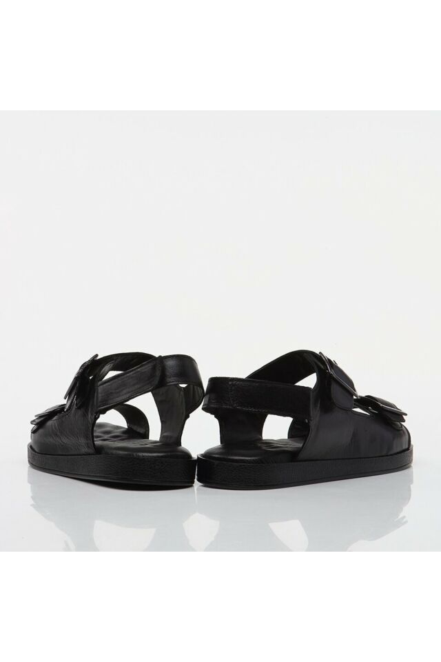 Genuine Leather Black Men's Sandals