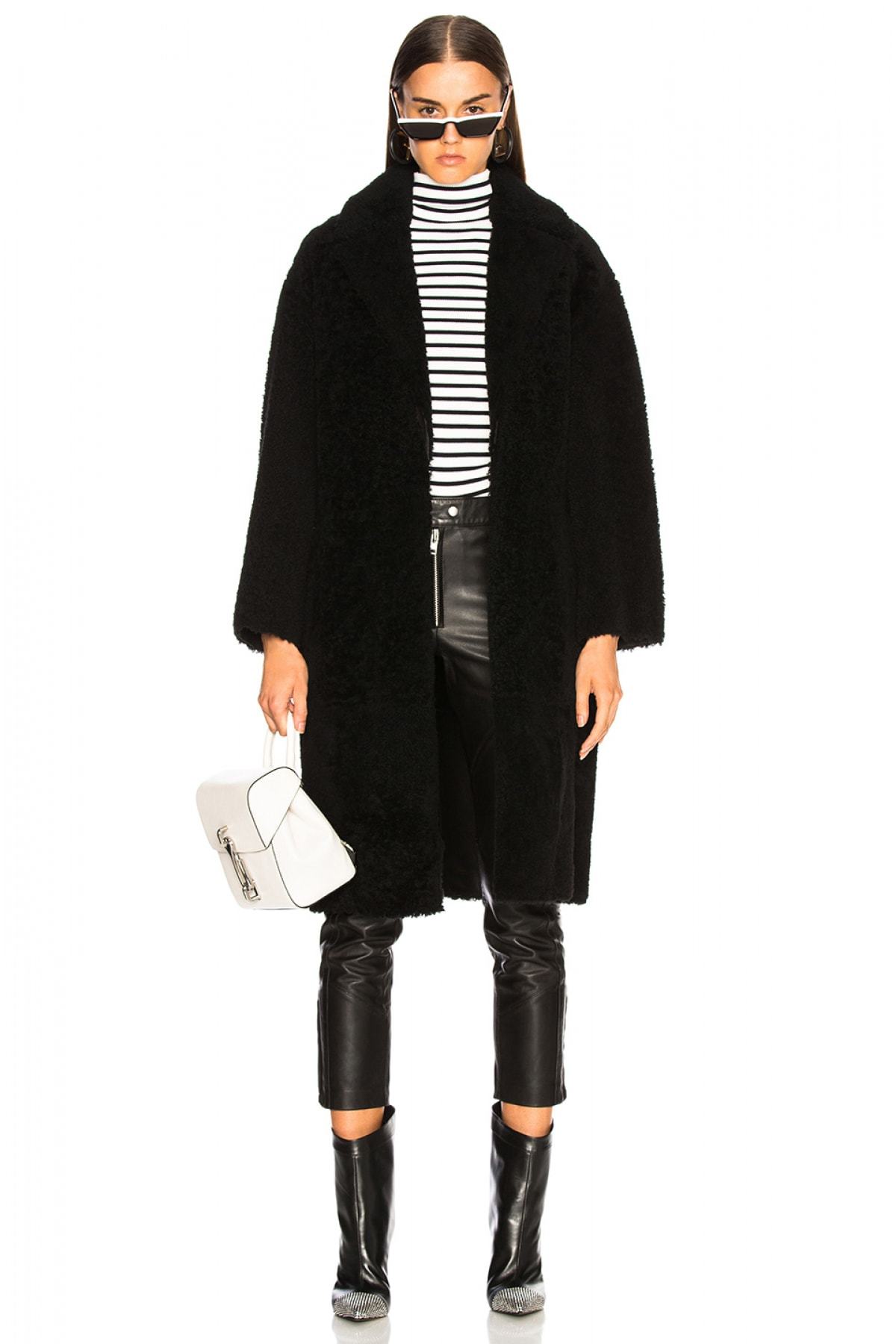 Women's Black Buttonless Belted Wool Felt Coat 4525360