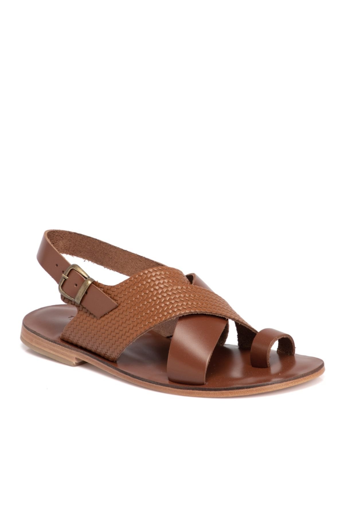 Taba Deri Erkek Sandalet