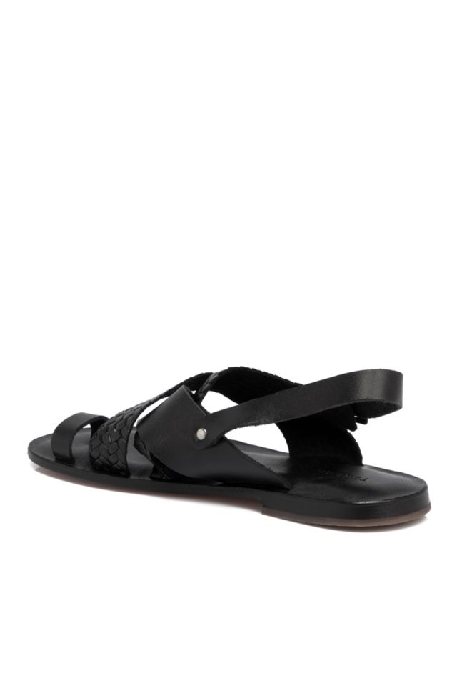 Black Leather Men's Sandals