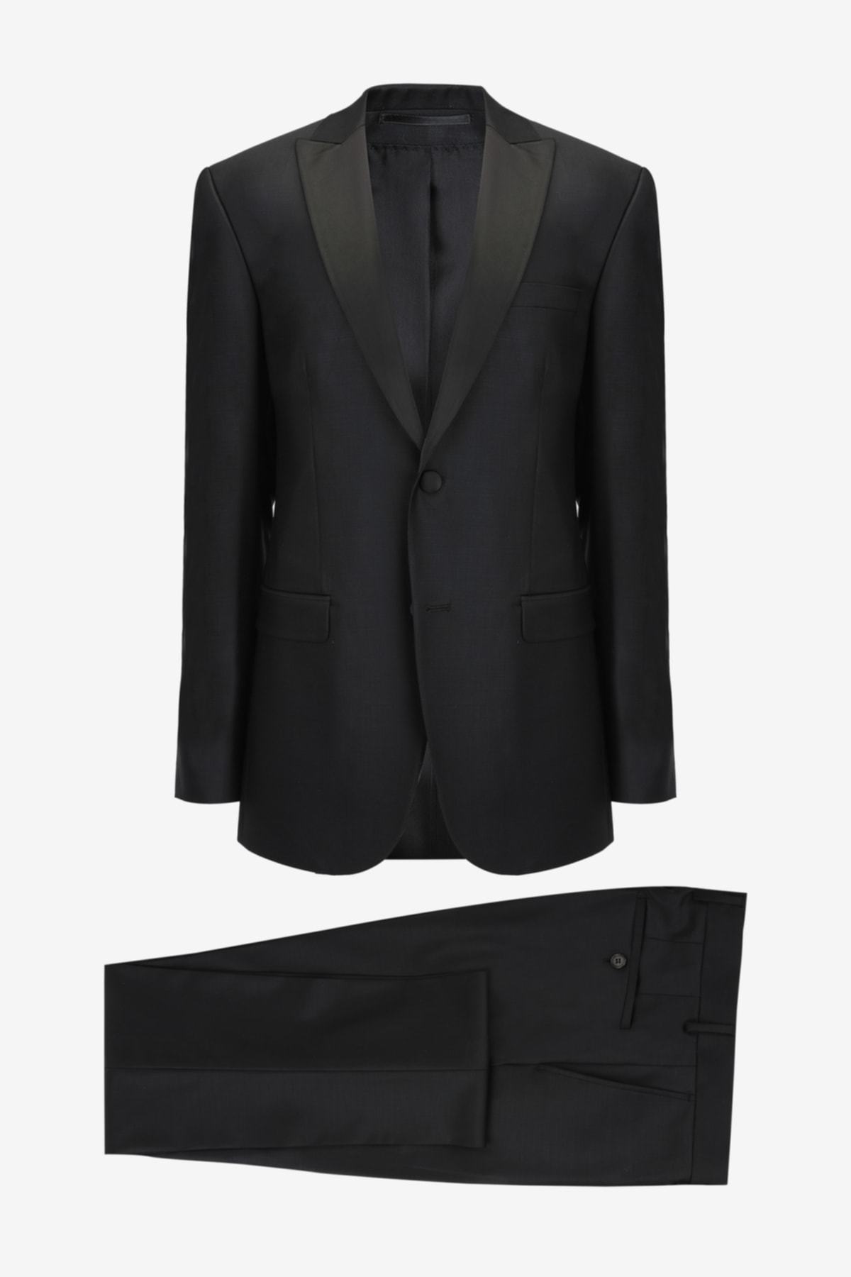 Black Peak Lapel Tuxedo Suit