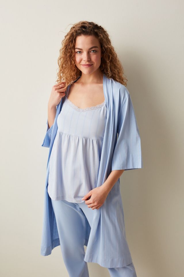 Mama Blue Stripes Atlet Pijama Üstü