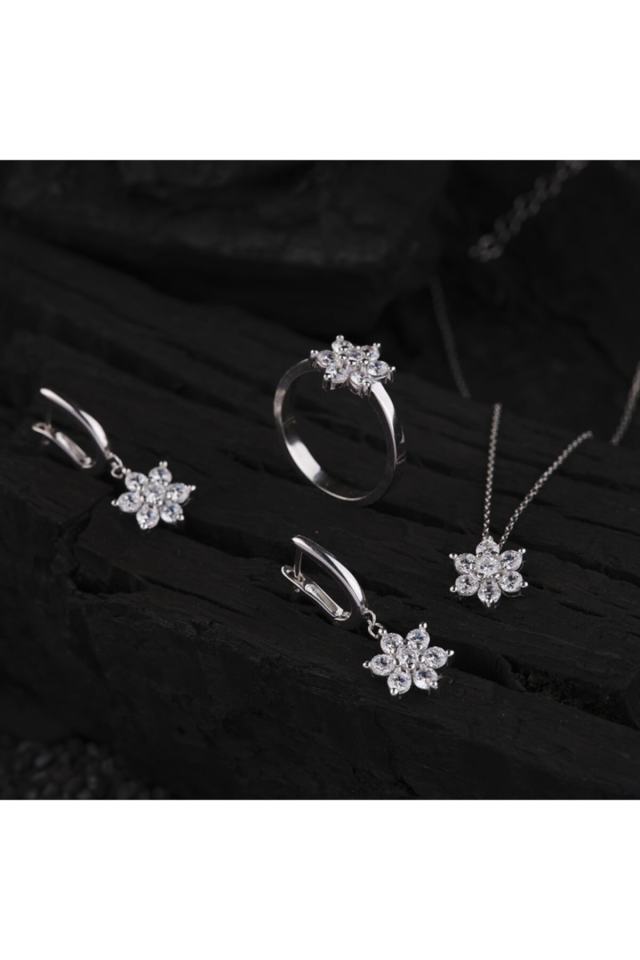 Flower Women Silver Set