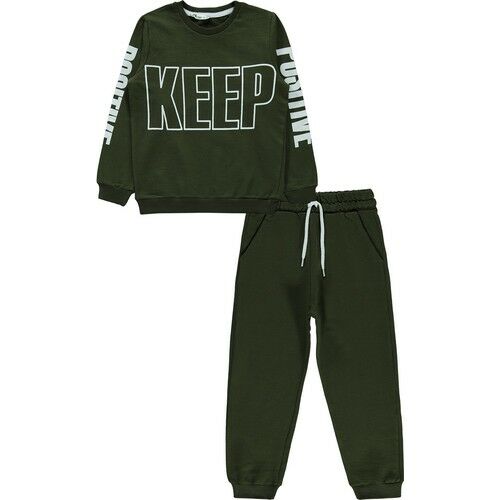 Boys Tracksuit Set 6-9 Years Khaki