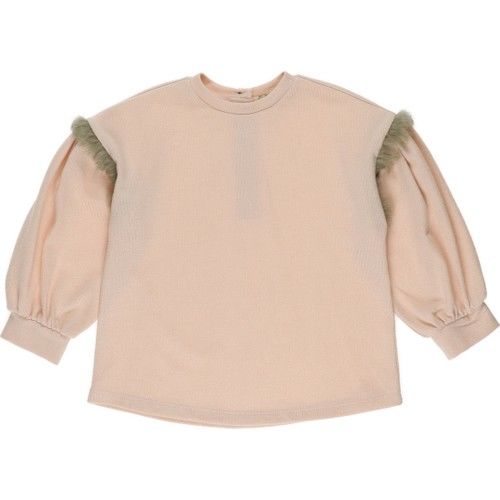 Baby Girl Fur Detailed Long Sleeve Knitwear