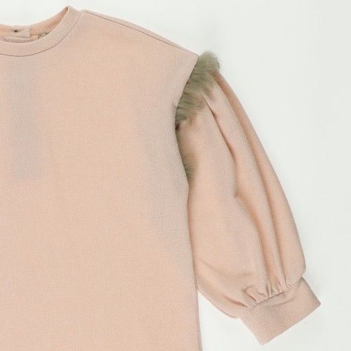 Baby Girl Fur Detailed Long Sleeve Knitwear